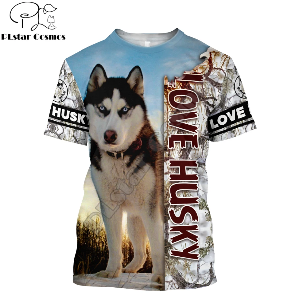 2022 New Summer T-shirt Love Husky/Leopard/Parrots 3D Printing Men Casual short Sleeve Tee shirts Unisex Street Tee Tops TX-51