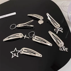 1/2/6PCS Vintage Metal Hair Clips for Women Girls Bangs BB Pendant Hairpins Hollow Hairgrips Elegant Cool Headwear Accessories