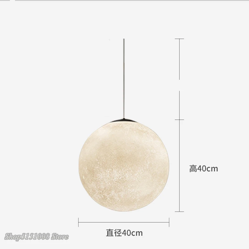 Nordic Home Decoration światło księżyca piłka wisiorek światła kawy salon lampy dla dzieci projekt lampy żywicy jadalnia