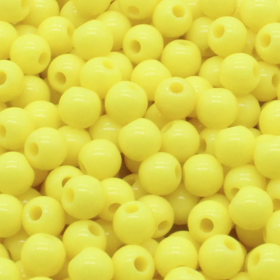 200Pcs 6mm Yellow Acrylic Round Ball Spacer Beads For Jewelry Making DIY Jewelry Accessories