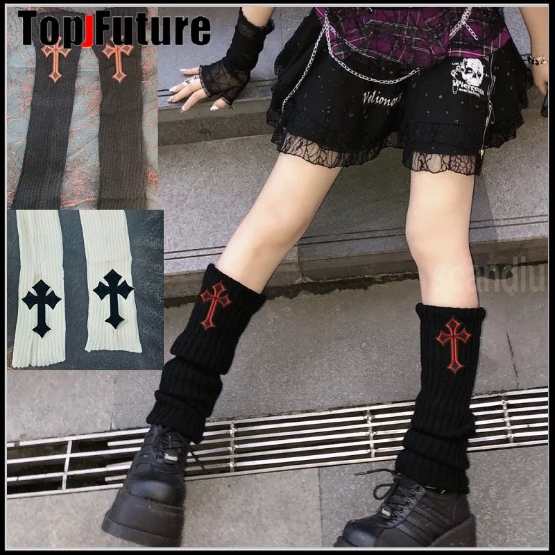 Harajuku Punk magazine Leg Warmer gloves Women Winter Warmer Foot Cover Streetwear Leg warmers furry leg warmer arm warmers