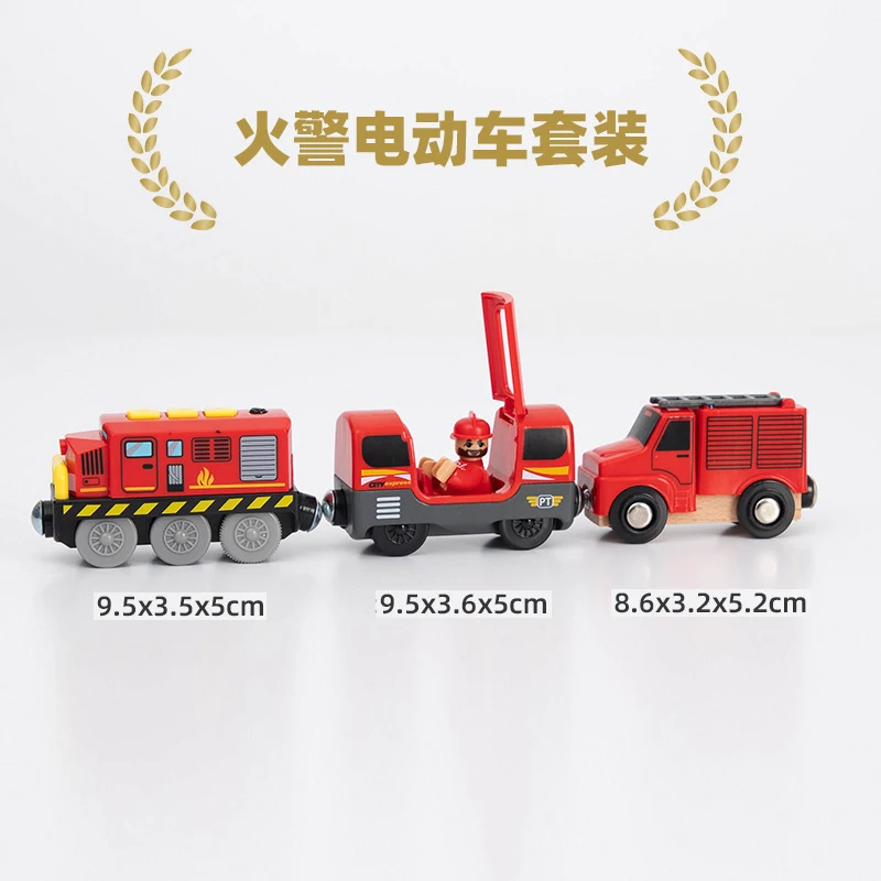 Kids Electric Train Set Locomotive Magnetic Train Diecast Slot Toy Fit for Wooden Train Railway Track Toys for Children Gifts