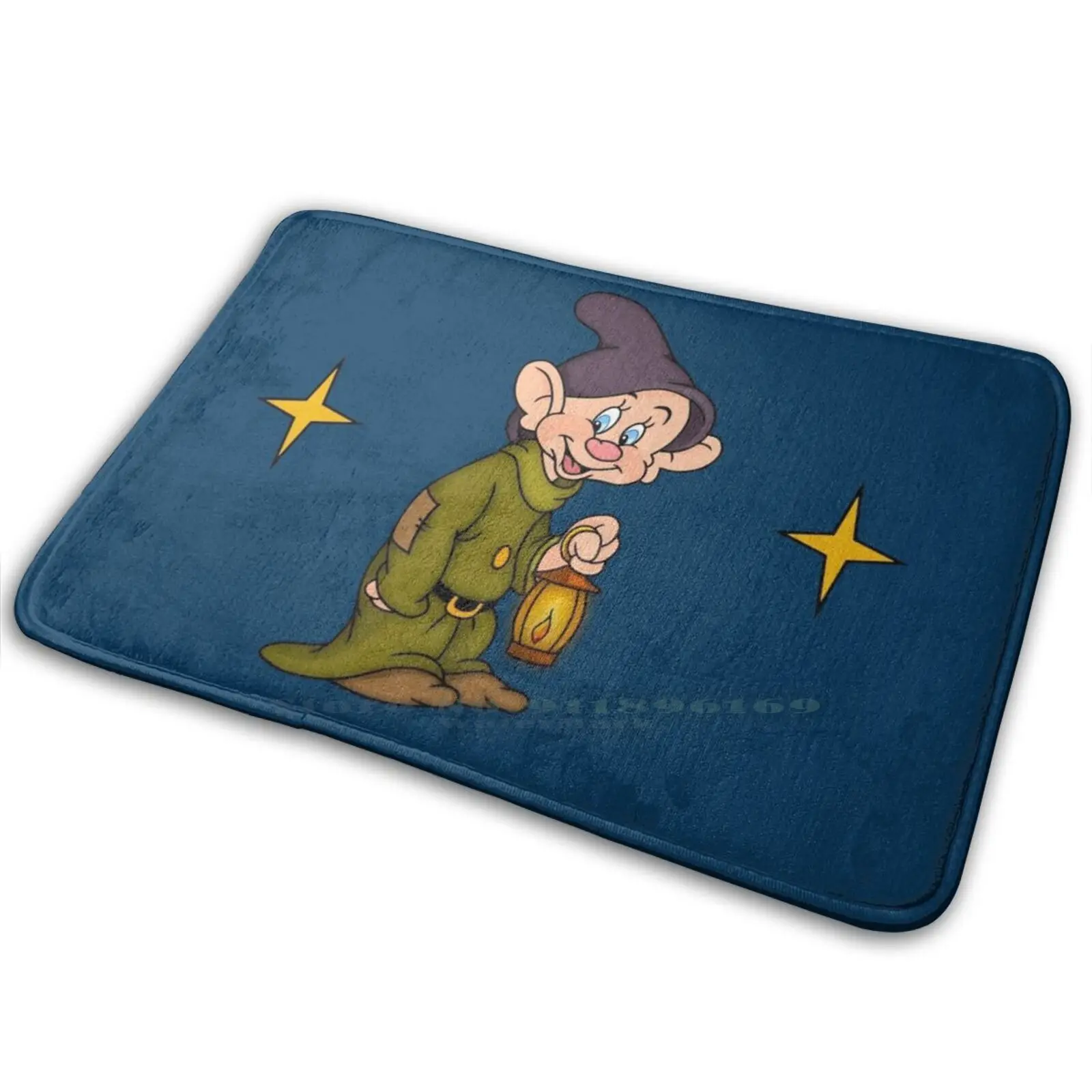 Dopey Lantern Mat Rug Carpet Anti - Slip Bedroom Entrance Door Mat Dwarf Snow White Cartoon Fairytale