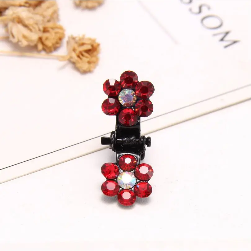 

12pcs/pack Crystal Rhinestone Flower Hair Claw Hairpins Hair Accessories Ornaments Hair Clips Hairgrip for Kids Girl T1430