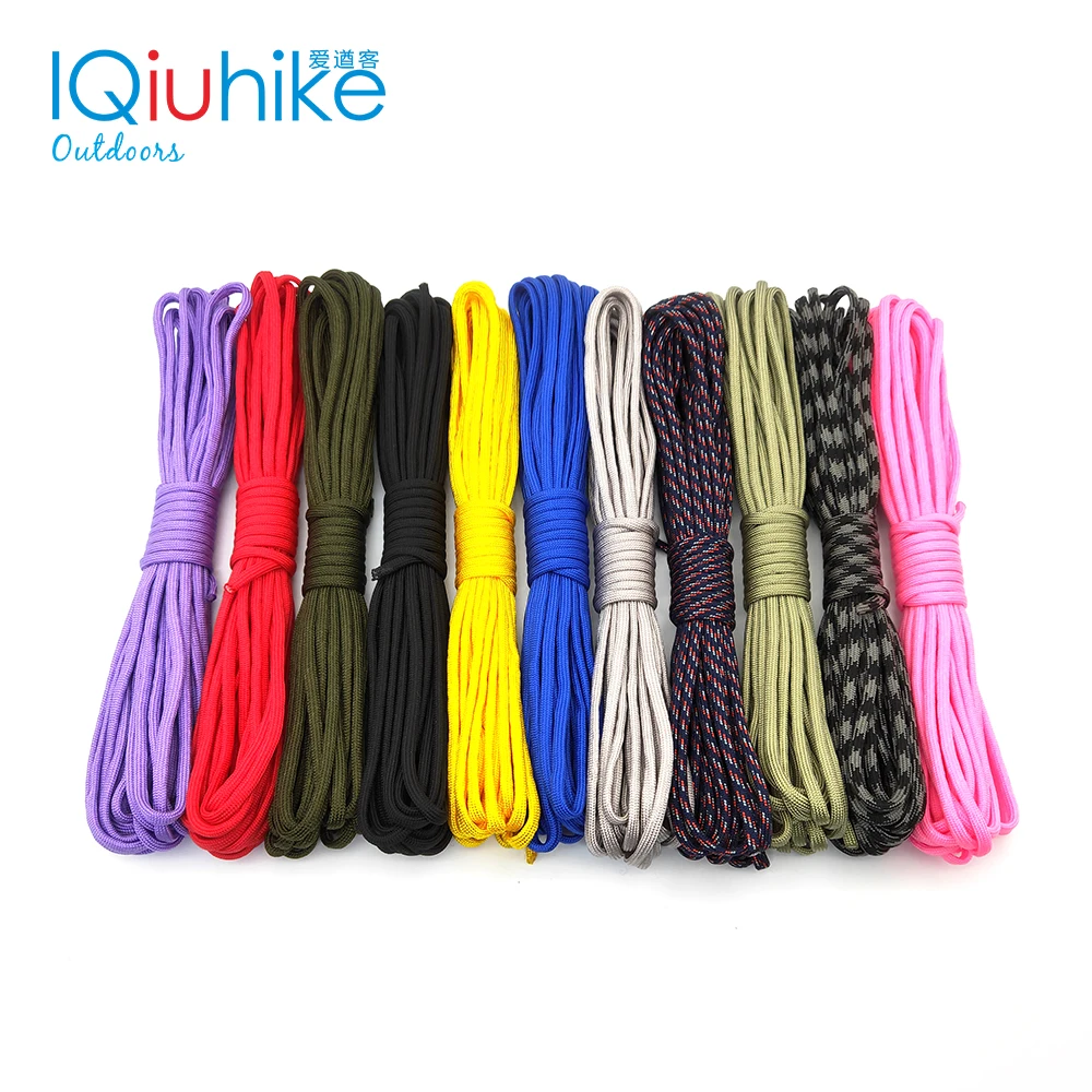 550 Paracord Parachute Cord Lanyard Tent Rope Guyline Mil Spec Type III 7 Strand 100FT For Hiking Camping 208 Colors