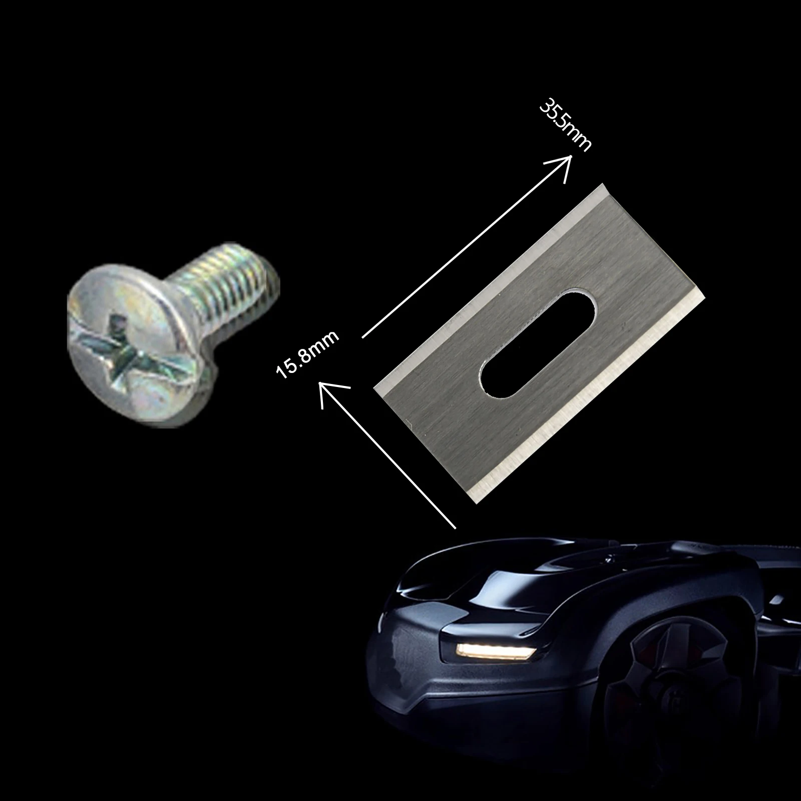 30PCS Lawn Mower Blade Stainless Steel Replacement Trimmer Cutter Piece With Screws For  Automower Lawnmower Tools