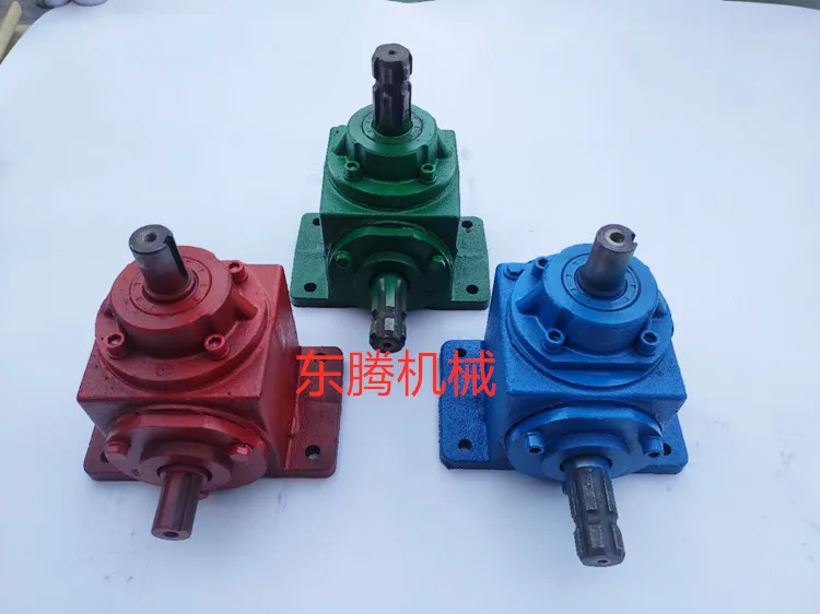 T4 Upper Output Right Angle Transmission Box Small Reversing Box Steering Gear 90 Degree Umbrella Gear Box Peanut Machine Potato