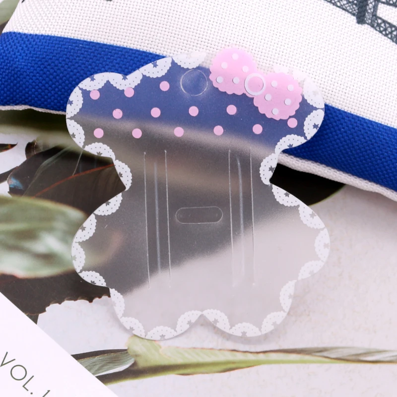 

100pcs 6.8*7.8cm plastic Hair Clip Hanging Card cute bear Cards Accessory Packaging Card Jewelry Display Cards Headdress packing