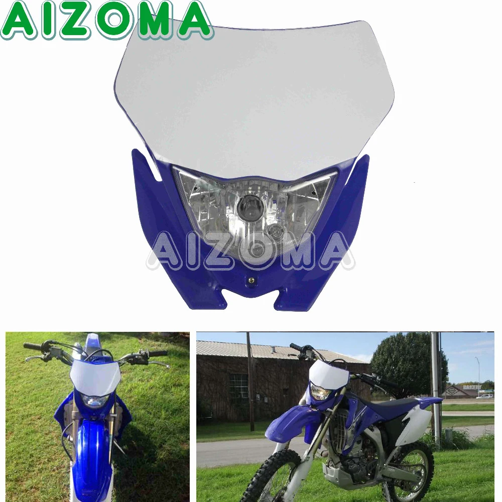 12V 35W Supermoto Enduro Headlight For Yamaha Headlamp Mask WR YZ TTR 110/125/250/250F/250R/250X/450F/426F Motocross Head Light