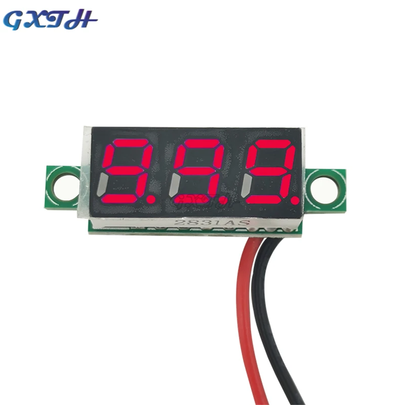 0,28 zoll 2 Draht Rot Blau Grün Digital LED Mini Display Modul DC 2,5-30V Voltmeter Spannung Tester panel Meter Gauge Auto-schlag-lichter Motorcyclecar