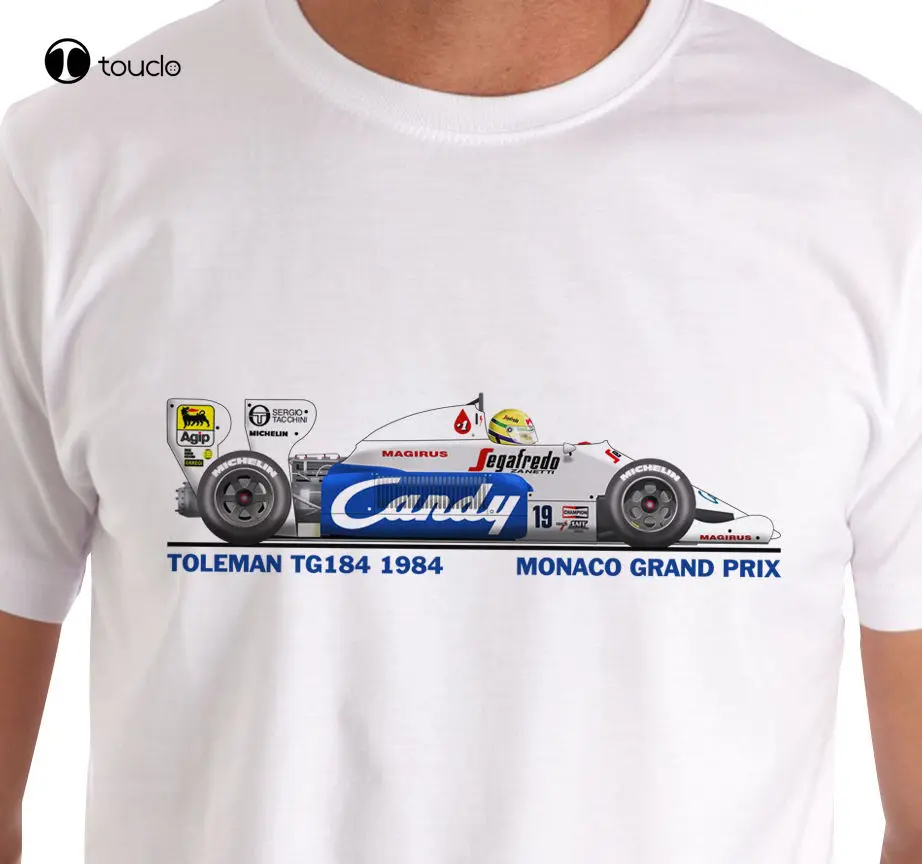 Hot Sale 100% Raceart - Toleman Tg184 1984 Monaco T-Shirt (Senna) Summer Style Tee Shirt Custom aldult Teen unisex unisex