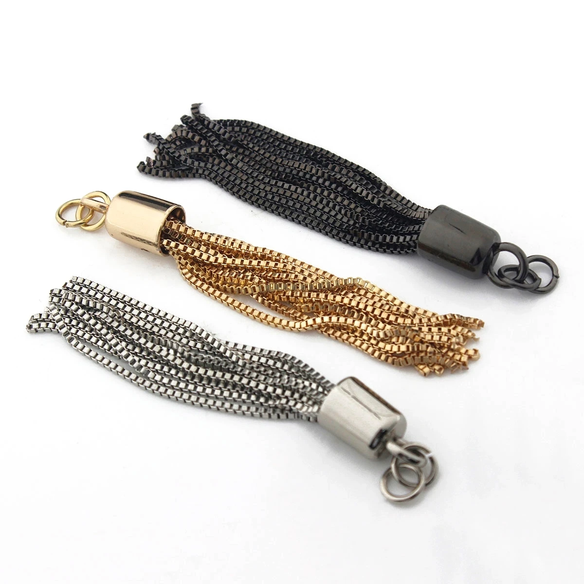 1pcs Fashion Metal Decoration Buckle Tassel Pendant Keychain for Handbag Shoulder Bag Purse Hardware Accessories DIY 3 Colors