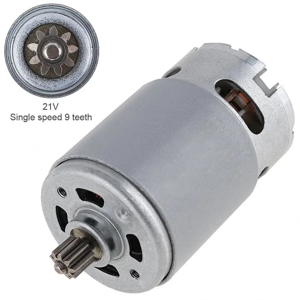 RS550 19500 21V RPM DC Motor with Single Speed 9 Teeth and High Torque Gear Box for Electric Drill/Screwdriver