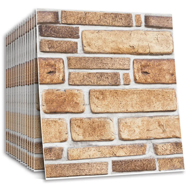 

Rustic Vintage Brick Peel and Stick Wallpaper 3D Adhesive Faux Textured Removable Wall Paper Contact Shelf Self Adhesive Murals