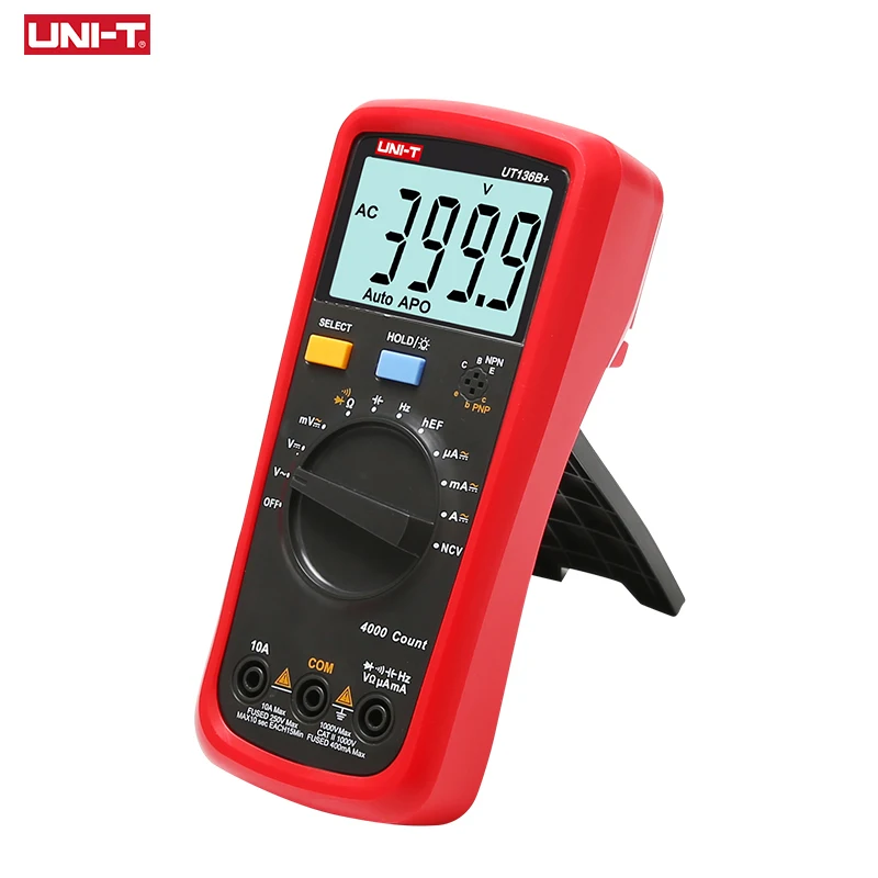 UNI-T UT136B+ Digital Multimeter Auto Range AC/DC 1000V/10A DMM Ohm Capacitance Resistance Frequency Diod Tester