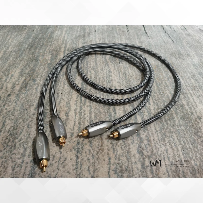 WM AUDIO RCA CABLE fever HIFI audio signal cable, 18K gold connector, diameter 9MM and length 1.5M