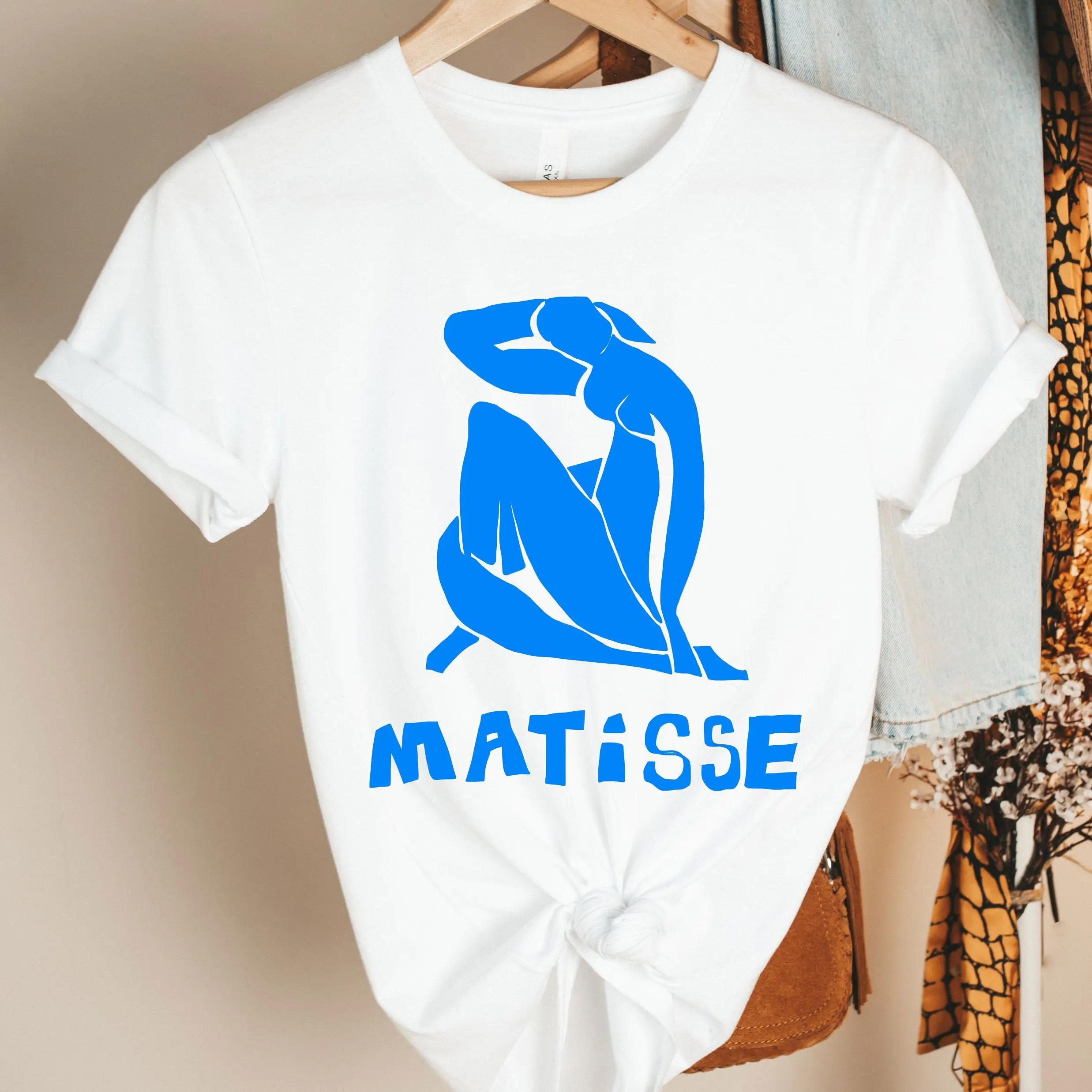 

Harajuku Top Women T-shirt Casual French Matisse Print Ladies Basic O-collar Short Sleeved Women T-shirt Girl,Drop Ship