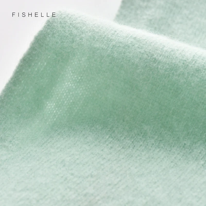 2023 new Mint Green wool scarf women luxury winter warm knitted thin scarves ladies small short scarfs autumn foulard femme