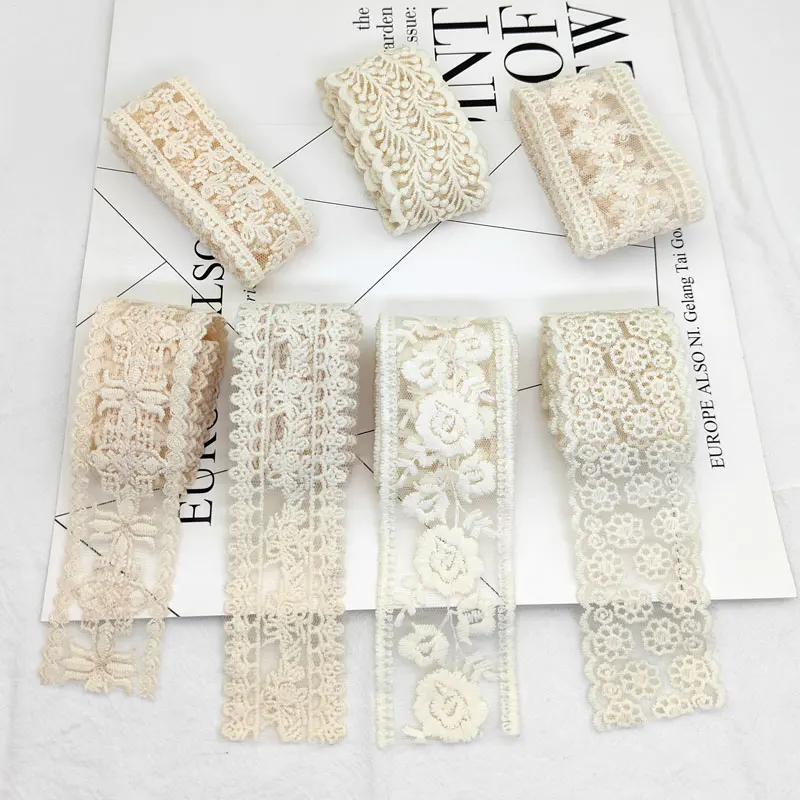 1 Yard Lace Decoration, DIY, Sewing Accessories, lace Skirt White, 3d flower, Embroidered lace Fabric And Crafts Lace Ribbon