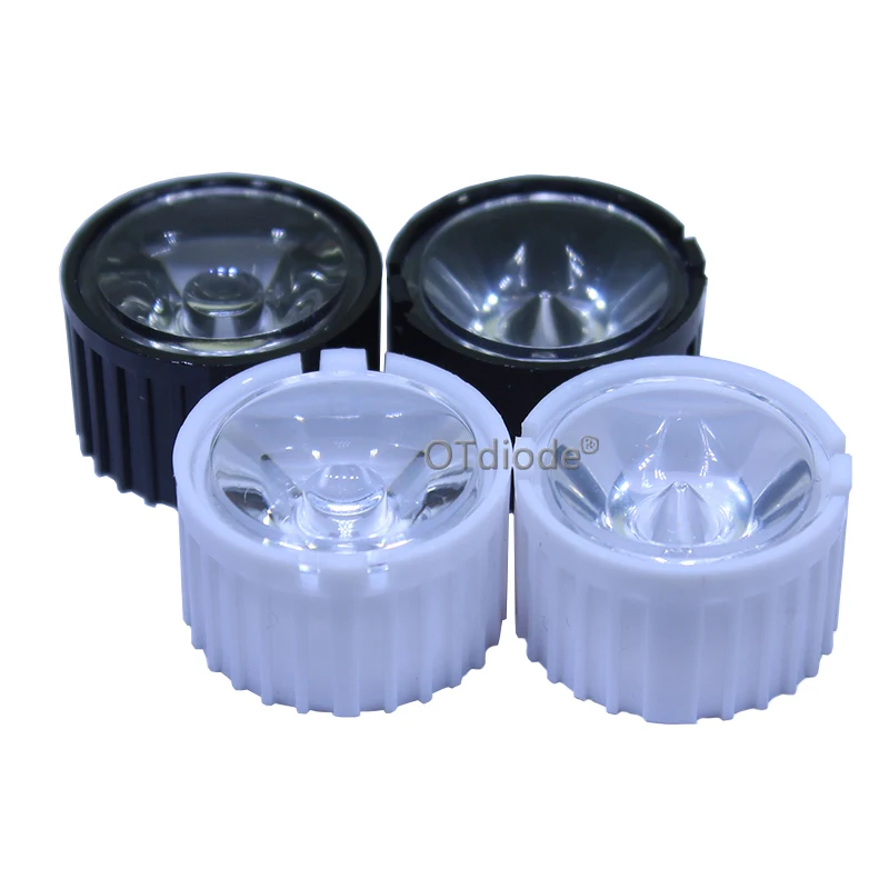 50set/lot 5 8 10 15 25 30 45 60 90 120 Degrees LED Lens 20mm PMMA Lens + Bracket For DIY 1W 3W 5W High Power LED Chip COB