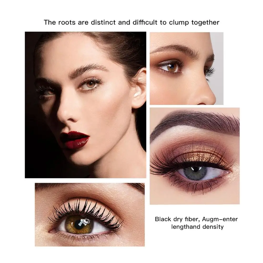 QIBEST Black Mascara Silky Eyelashes Lengthening Eye Cosmetics Eyelashes Makeup Waterproof Rimel Mascara Eyelash Extension Thick