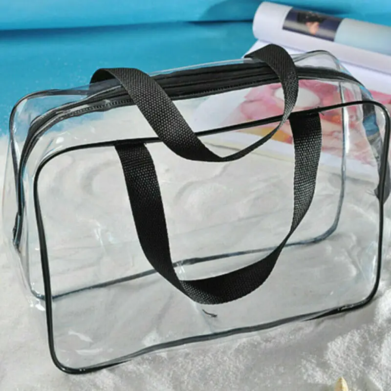 Faroot S M L Clear Transparent Storage Bag PVC Travel Cosmetic Bag Zipper Make Up Toiletry Storage Bag