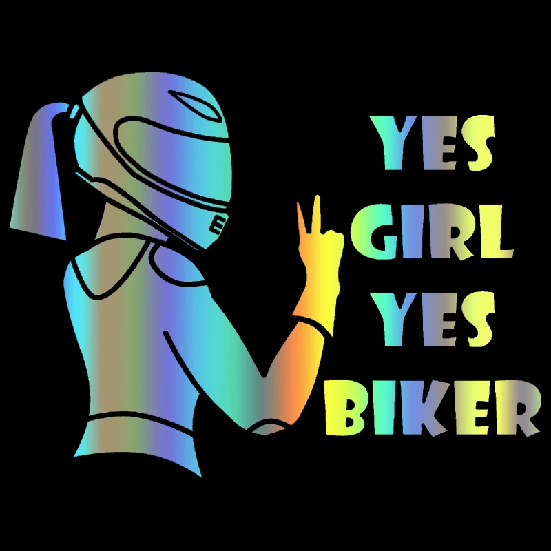 CS-1852# Yes girl yes biker funny vinyl car sticker waterproof car decal for auto car stickers styling on bumper