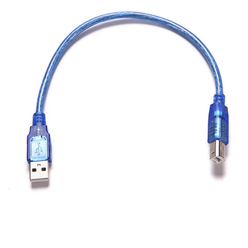 USB 2.0 Printing Cable Printer Data Cable A-Type Male To B-Type Male Double Shielded High-Speed Transparent Printer Cable