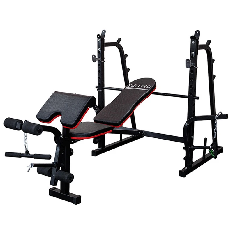 Multi Functional Weightlifting Bench, Folding Squatting Frame Set, Home Fitness Bed Combination Set