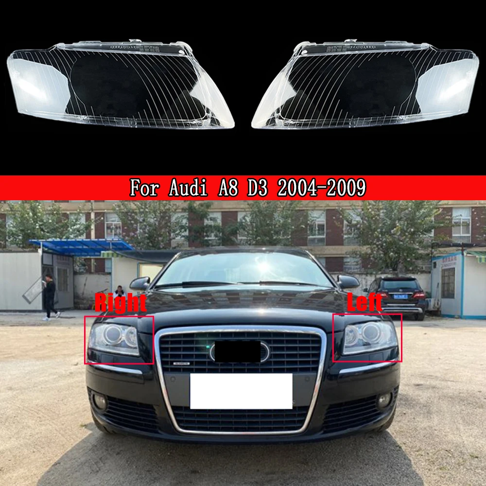 

Car Headlight Shell Lamp Shade Transparent Cover Headlight Glass Headlamp Lens Cover For Audi A8 D3 2004 ~ 2009 Auto Lamp Case