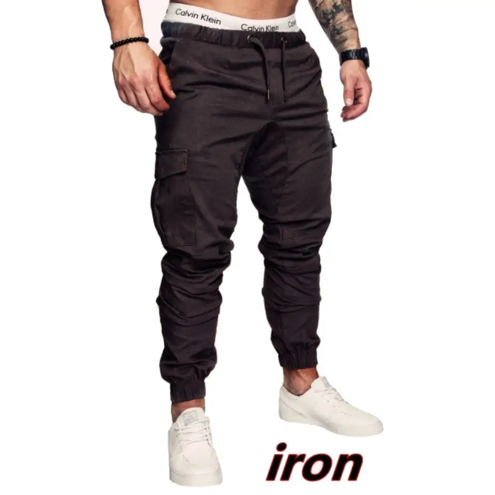 Ropa Deportiva informal para hombre, pantalones bombachos de Hip Hop, pantalones de chándal ajustados, pantalones Cargo para correr, primavera y otoño