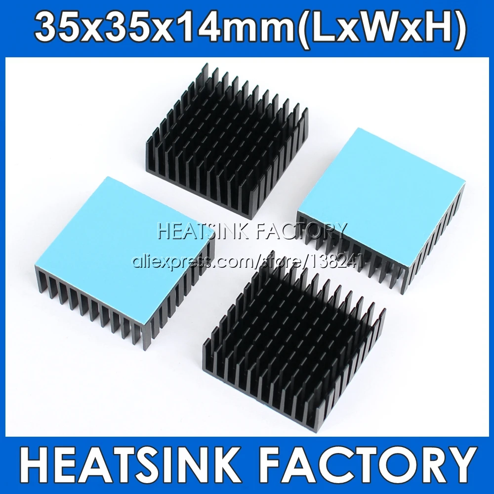 35x35x14mm Aluminum Heatsink Radiator Cooling For Electronic Chip IC 3D printer Raspberry PI With Thermal Conductive Tape