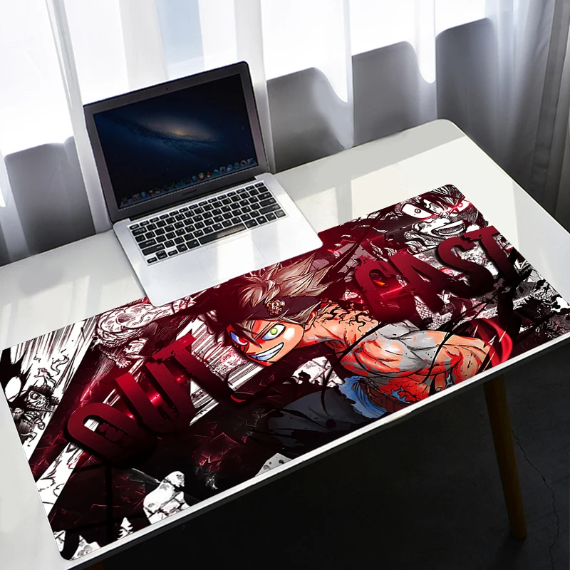 Black Clover Mouse Pad Large 900X400 Kawaii Gaming Accessories Computer Desk Mousepad XXL Non-slip Keyboard Long Big Mouse Mat