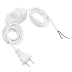 White Lamp Power Cord w Dimmer Switch AC 250V/110V US Plug