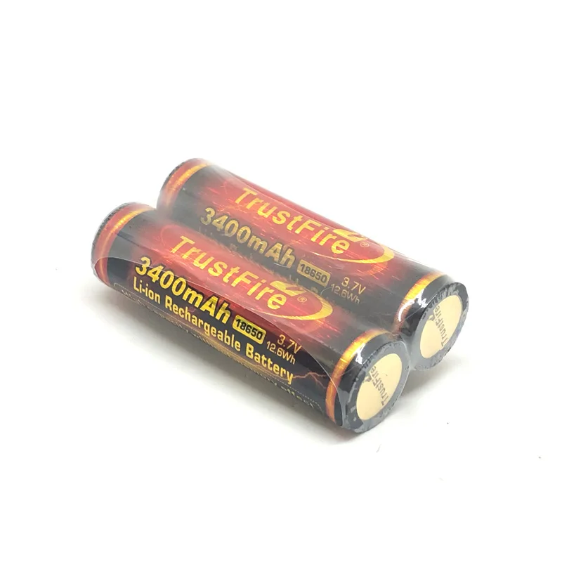 10pcs/lot TrustFire 3.7V 3400mAh 18650 Rechargeable Lithium Battery High Capacity with Protected PCB for LED Flashlights