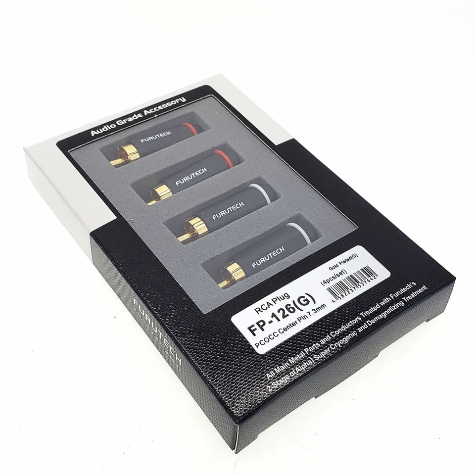 その他 FURUTECH FP-104(G) RCA plug 4pcs FURUTECH FP-104 FP-104G RCA Male Plug Connector 24K Gold