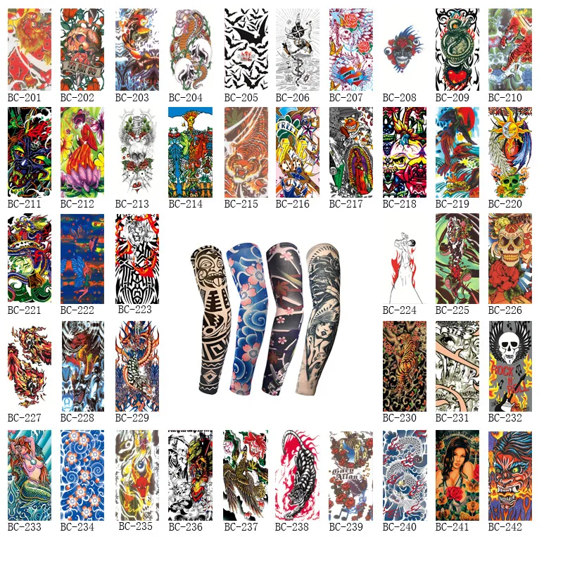 ICCLEK 2021 Summer Hot Tattoo Sleeve Outdoor Riding Sleeve Stab, Blue Sunscreen Sleeve Riding Tattoo