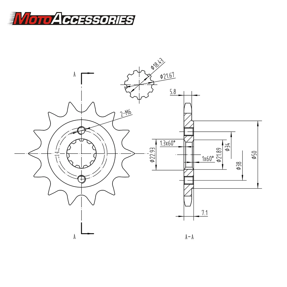 For Honda CRF250L CBR250 CBR300 XR250 Motorcycle Chain Sprocket Chain 520 Front Sprockets Pit Bike Motorcycle Accessories