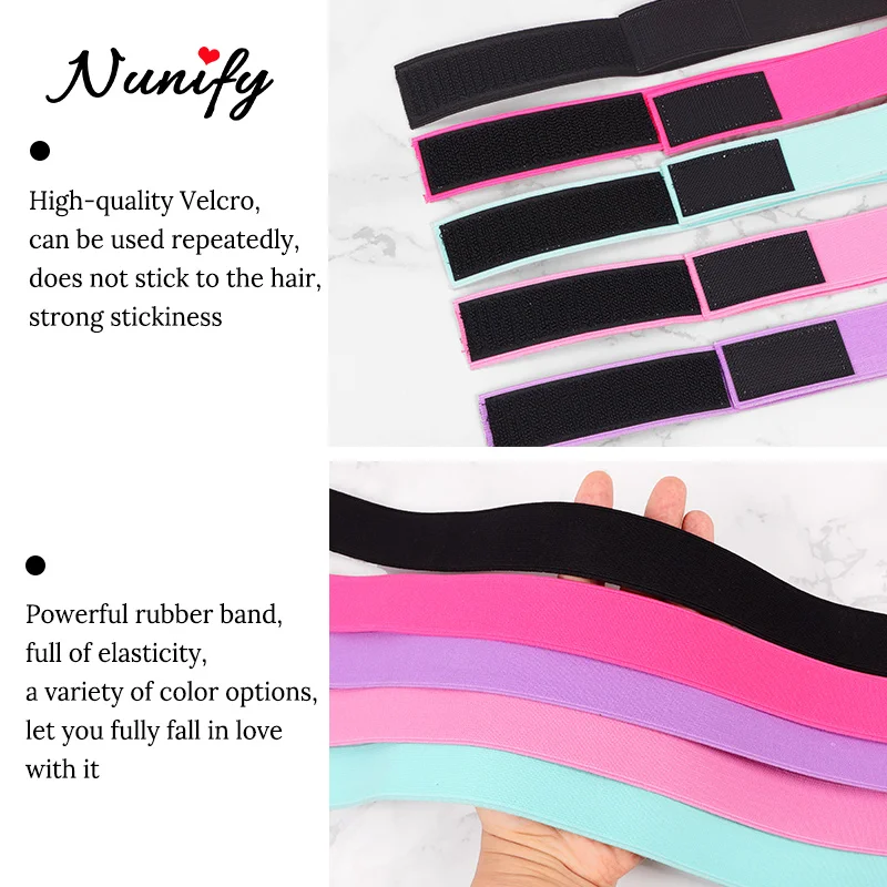 Nunify New Colorful Pink Purple Wig Band 1Pcs Wig Band To Melt Lace Hair Wrap Strip For Edges 3Cm Width Edges Scarf To Lay Edges