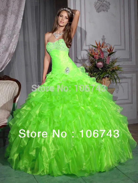 Groene Baljurk Quinceanera Jurk Dubai Baljurk Tiered Pleats Lange Formele Prom Jassen Saudi Arabische Sweet 16 Jurken