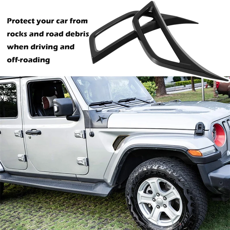 Car Wheel Brow Side Air Conditioning Vent Decorative Cover Trim For Jeep Wrangler JL JLU JT 2018-2025+ Car Stickers ABS