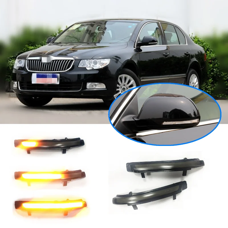 Fit for Skoda Octavia MK2 1Z3 1Z5 2009-2013 Superb MK2 3T4 3T5 2008-2014  Dynamic Blinker Indicator Mirror Turn Light Signal