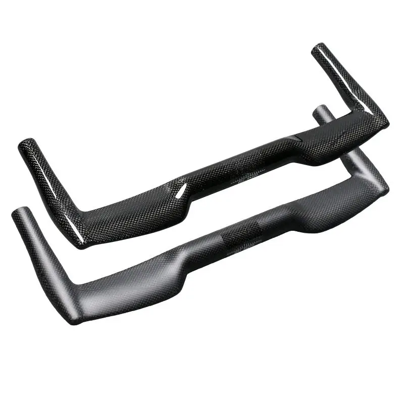 Nowy rower szosowy błyszczący matowy 3K pełna kierownica z włókna węglowego TT style Fixed Gear rowerowa kierownica z włókna węglowego ox horn 25.4/31.8mm