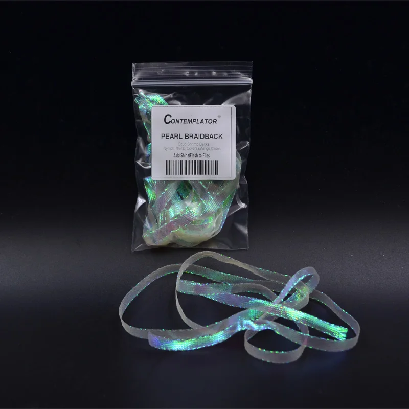 6meter Pearl Braidback Fly Tying Materials Making Shrimp Backs 5mm Pearlescent Braid For Nymph Midge Case Fishing Trout Grayling