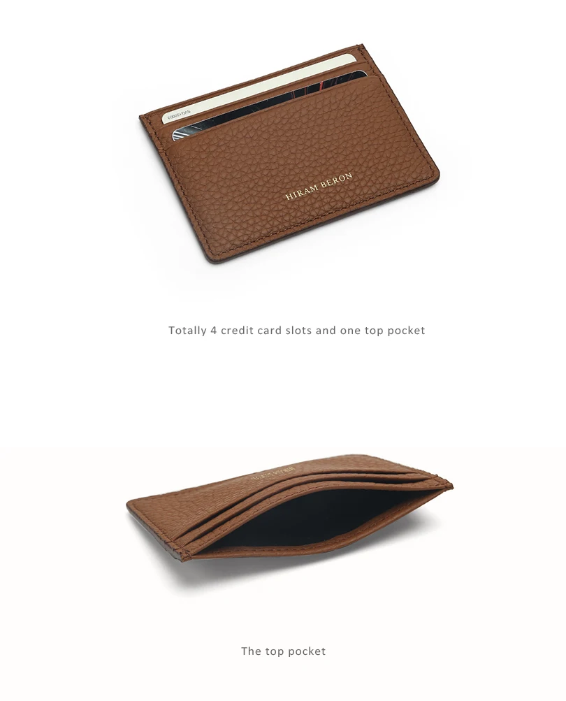 Hiram Beron Monogramm Hochwertige Premium Kieselleder Brieftasche Kartenhalter für Frauen Mann Fall Dropship – Detail 7