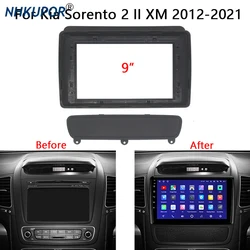 9 Inch Car Radio Fascia For Kia Sorento 2 2012-2021 Video Panel Player Audio Dash 2 Din Frame Dashboard Mount Kit