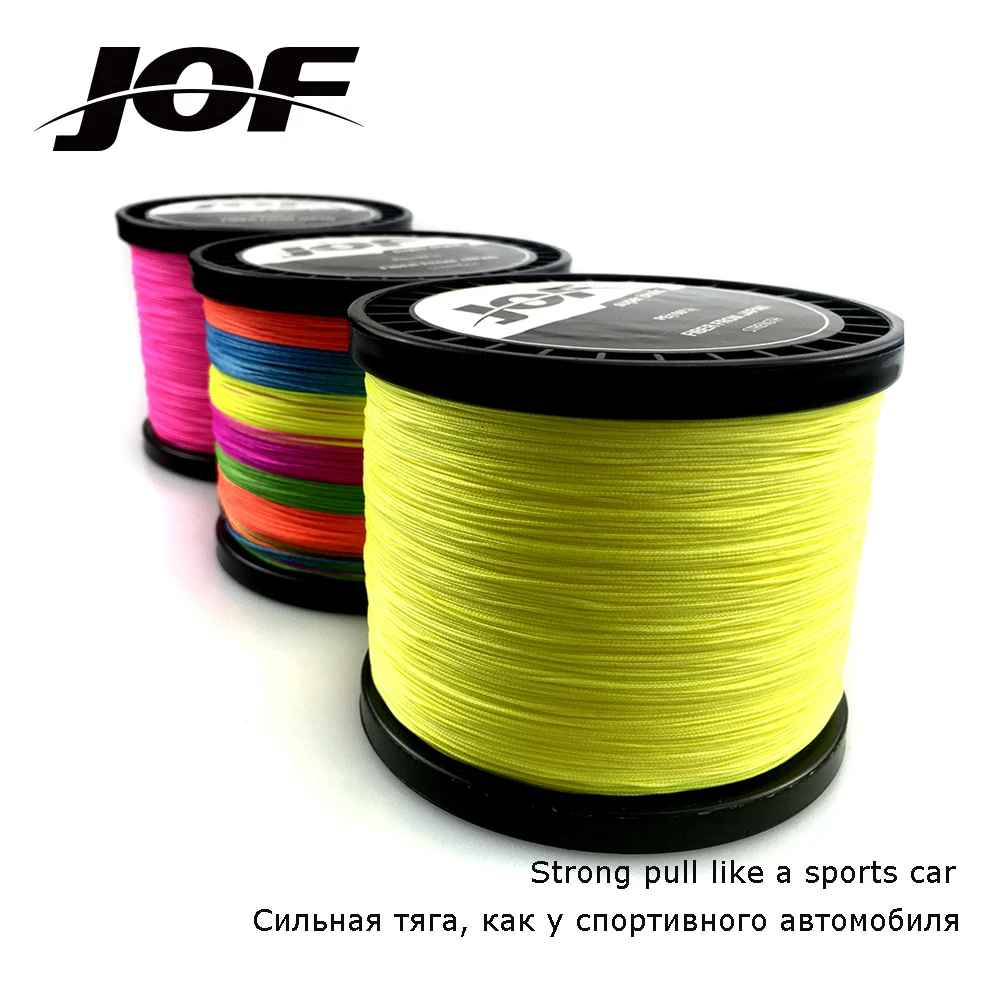 JOF Carp Fishing Accessories Sea 8 Strands Braided Fishing Line Multifilament 500M 300M 100M PE Fishing Thread 100LB 80LB 50LB