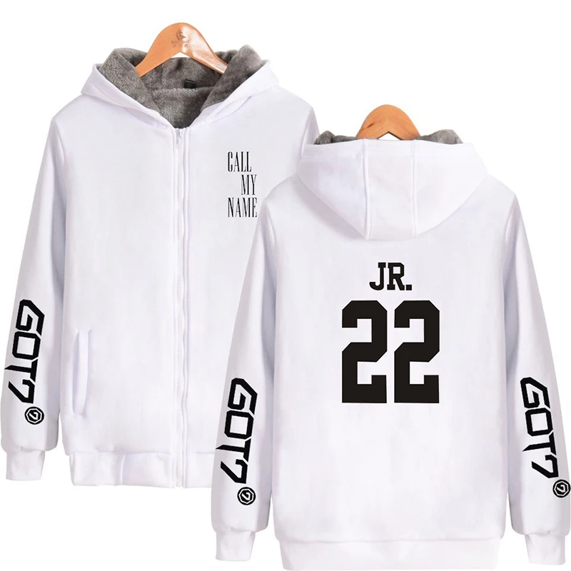 

Got7 Kpop JR 22 Hoodie Hoody Print Winter Men Women Zipper Hoodies Jackets Hood Long Sleeve Harajuku Hooded Sweatshirts Tops 4XL