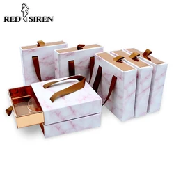 RED SIREN Eyelashes Box Package Wholesale 3/10/30/50 PCS/ lot Square Lash Box Custom Packaging with Logo Lash Packaging