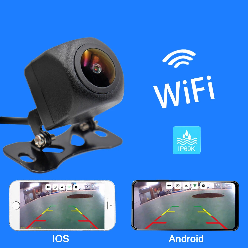 Wireless Car Rear View Camera WIFI 170 Degree WiFi Reversing Camera HD Night Vision Mini for iPhone Android 12V Cars